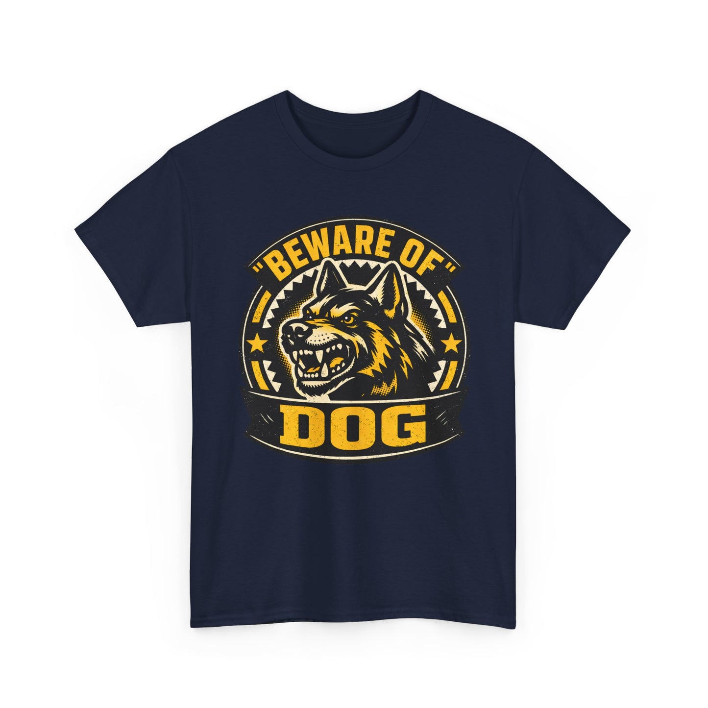Beware of Dog T-Shirt — Retro Aggressive Dog Warning Graphic Tee Printify