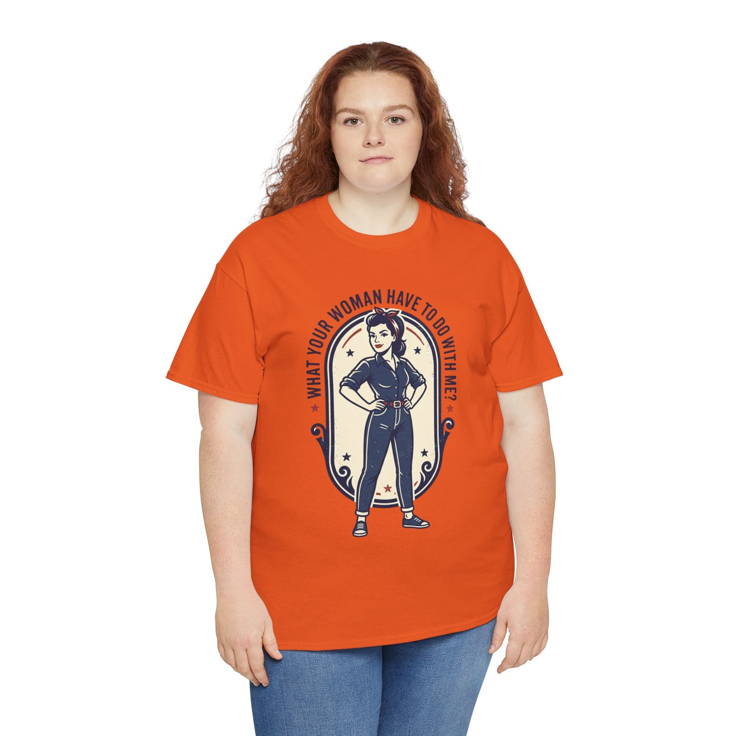 'What Your Woman Have To Do With Me?' Retro Pin-Up Graphic Tee