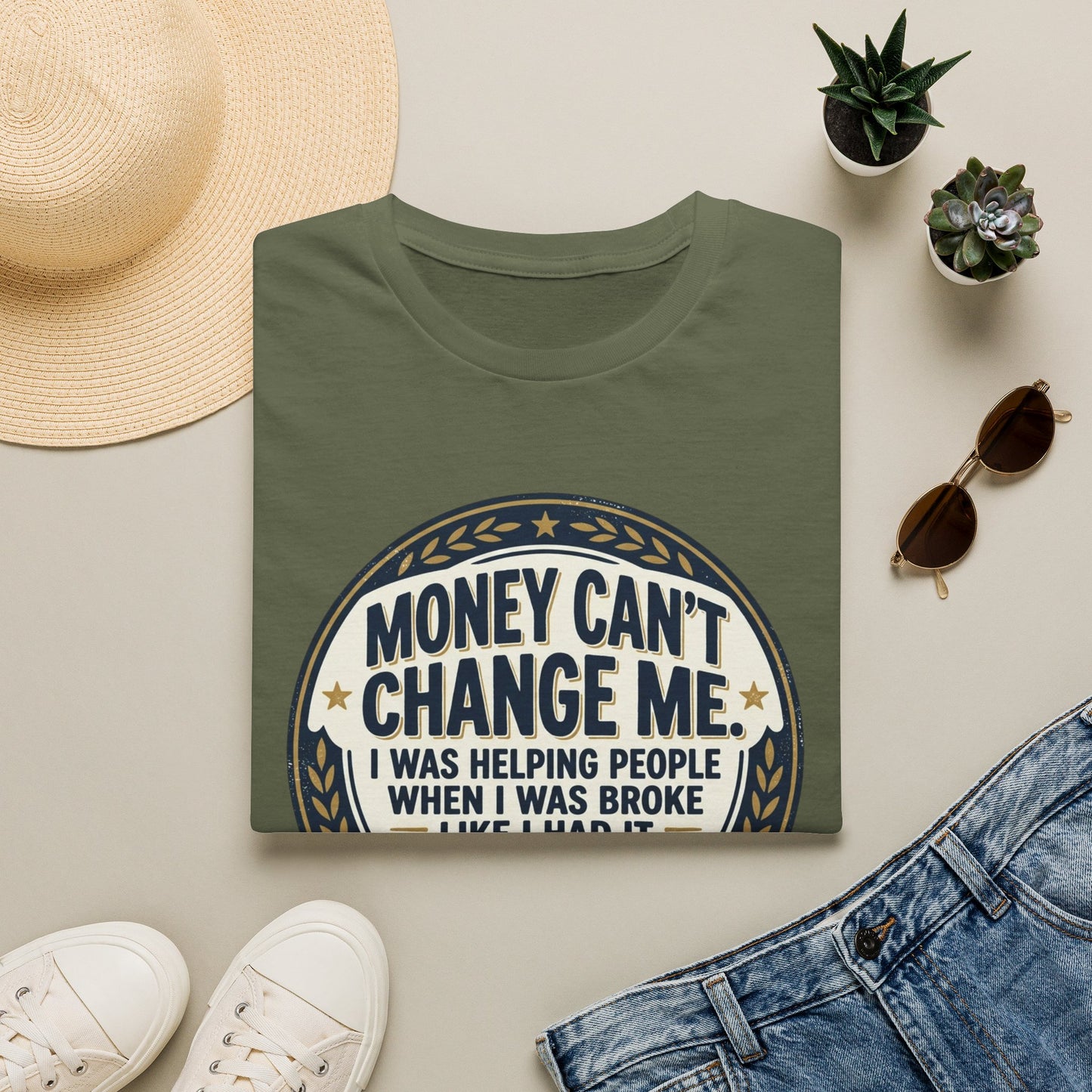 "Money Can't Change Me" Inspirational Vintage Graphic Tee