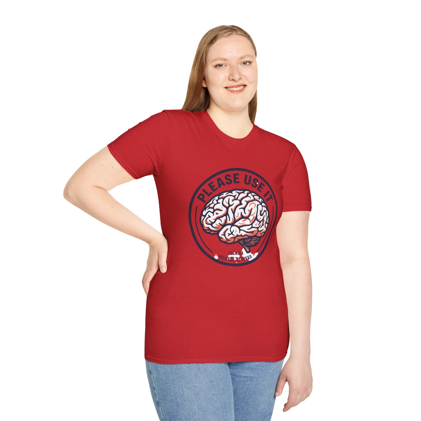 Please Use It Brain Graphic T-Shirt — Funny Mental Fitness Tee
