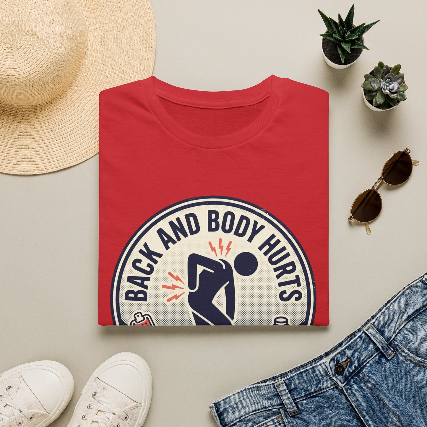 Back and Body Hurts T-Shirt – Funny Pain Relief Graphic Tee (Send Coffee & Massage)
