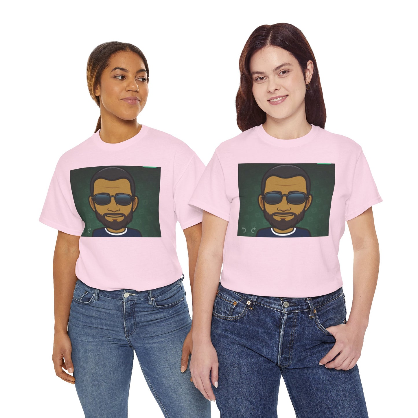 Bitmoji Portrait Tee — Cool Sunglasses Avatar Graphic T-Shirt Printify