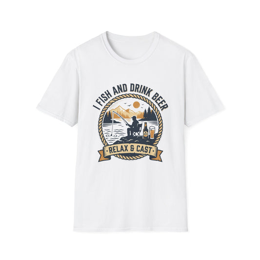 Fishing & Beer T-Shirt — "I Fish and Drink Beer" Relax & Cast Graphic Tee