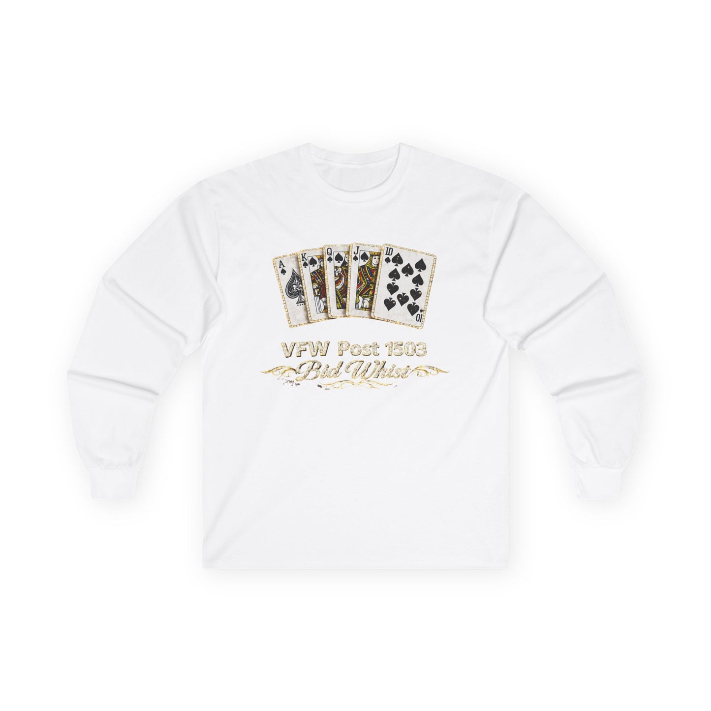 VFW Post 1509 Poker Aces Long Sleeve Tee — Veterans Card Game Shirt