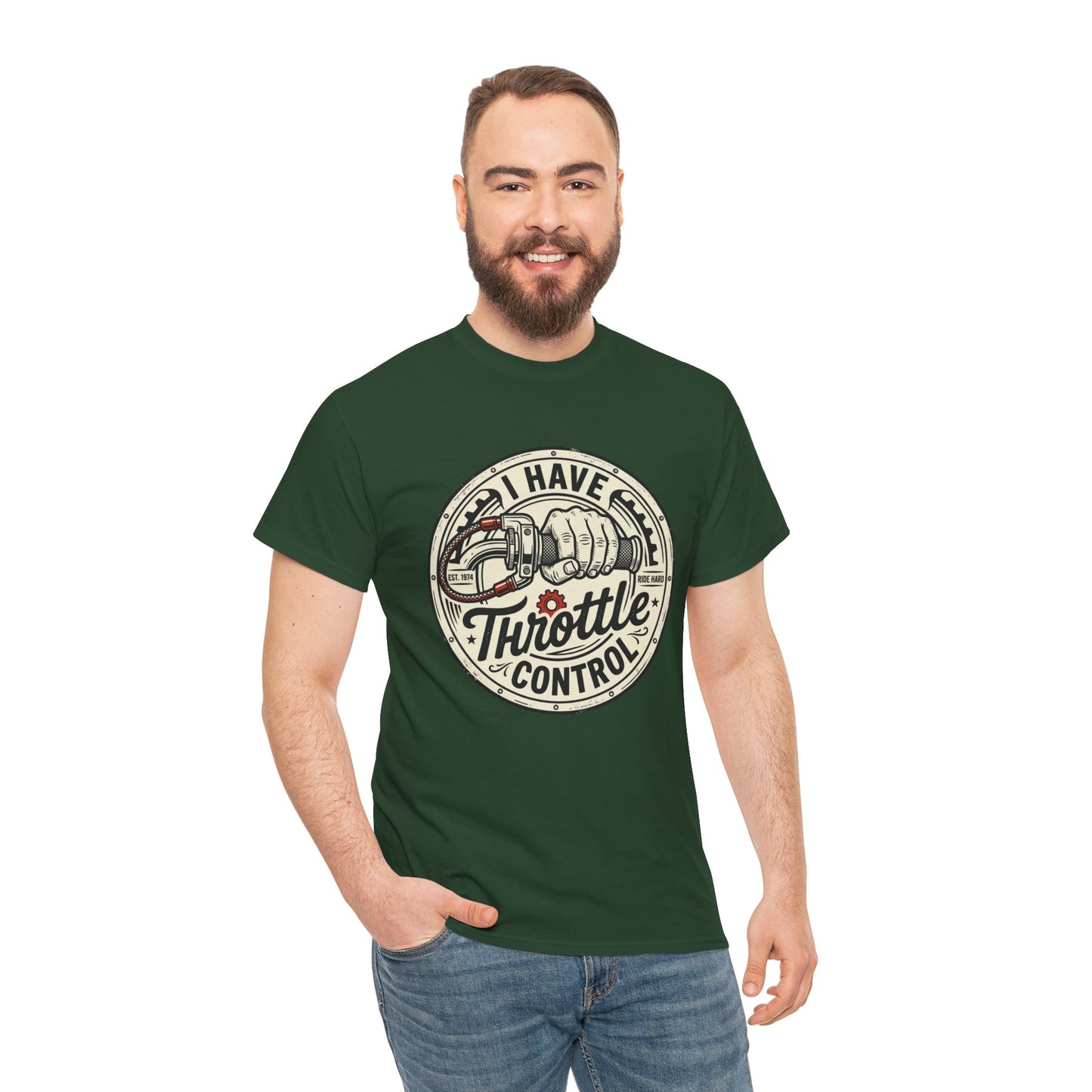 Throttle Control T-Shirt — "I Have Throttle Control" Vintage Motorcycle Tee