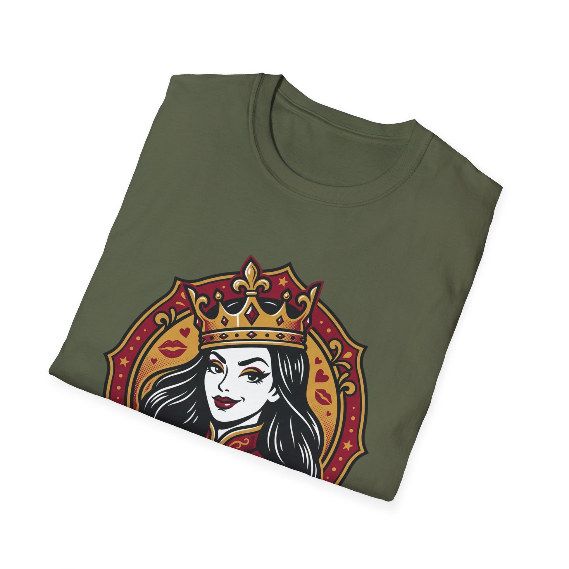 "Fellatio Queen" Retro Pinup Crown Graphic Tee Printify
